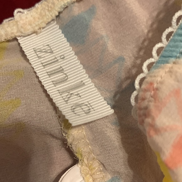 Zinke Sheer Cream Bralette + Panty Set with Pastel Pyramid Pattern Size Small - Picture 5 of 8